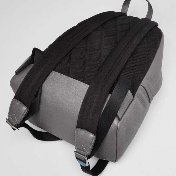 Burberry Grey Leather Embossed Abbeydale Backpack Bag - Picture 4 of 12